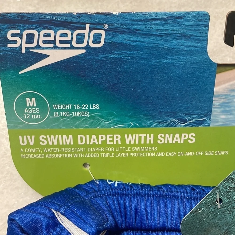 Speedo UV Swim Diaper with Snap features unisex size M ages 12M